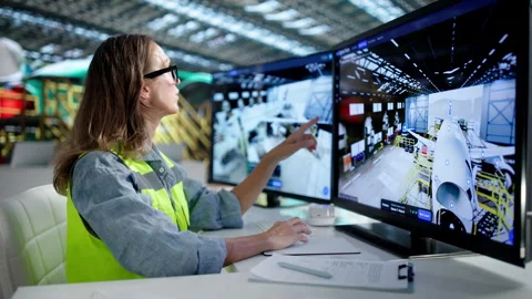 Engineer Using Predictive SCADA Software Stock Footage 346928162