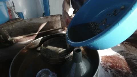 Engineer Using A Sifter To Sieve Mud Stock Footage 150733186