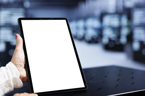 Engineer using tablet in data center Stock Photos
