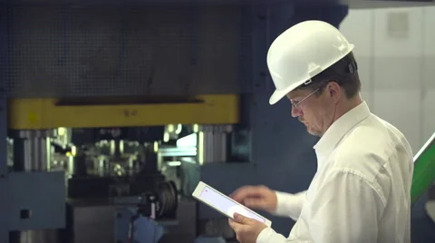 Engineer using tablet Stock Footage 65458348