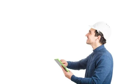 Engineer using tablet Foto stock