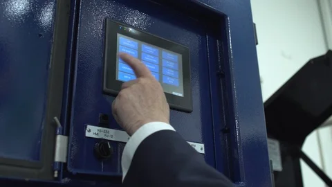 Engineer using a touch screen Stock Footage 106958160