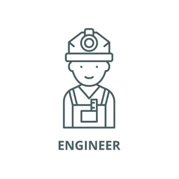 Engineer vector line icon, linear concept, outline sign, symbol Stock Illustration
