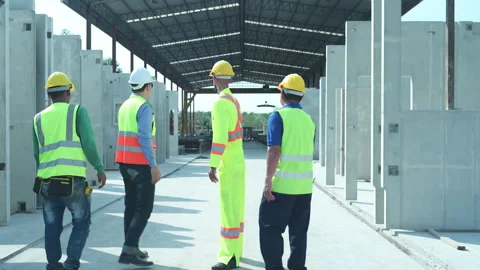 Engineer a visit to the construction site. Stock Footage 255351565