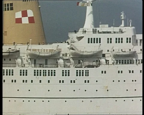 Engineer walks next to models of ships and trains in Glasgow, UK 1965 Stock Footage 142220891
