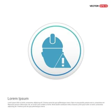 Engineer Warning Icon - white circle button Stock Illustration