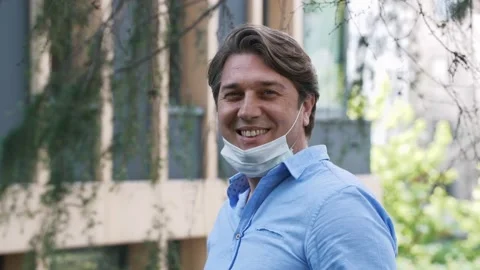 Engineer wearing a face mask to protect the corona virus at work. Stock Footage 132198918