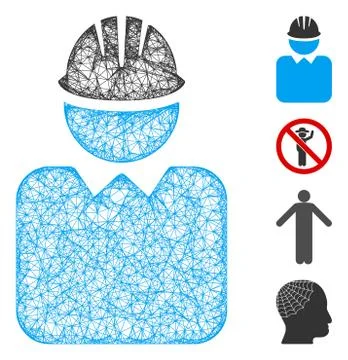 Engineer Web Vector Mesh Illustration Illustrazione stock