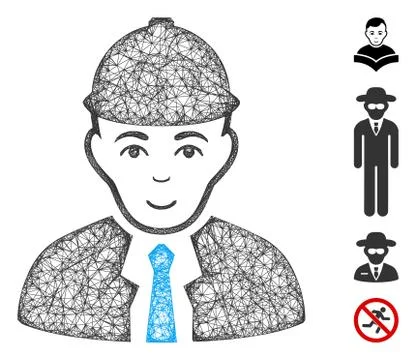 Engineer Web Vector Mesh Illustration 스톡 일러스트