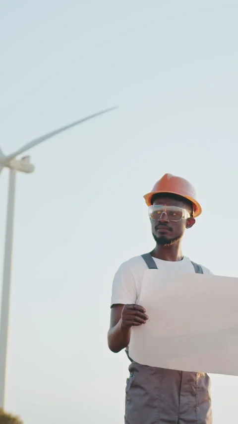 Engineer at Wind Turbine Stock Footage 318687212
