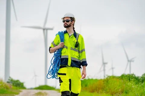 Engineer wind turbines Stock Photos