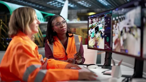 Engineer Women Are Using SCADA Software Stock Footage 346926082
