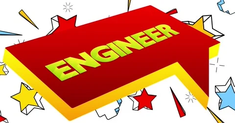 Engineer word in a 3d speech bubble Stock Footage 199544005