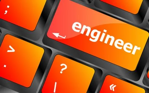 Engineer word on computer pc keyboard key 스톡 일러스트