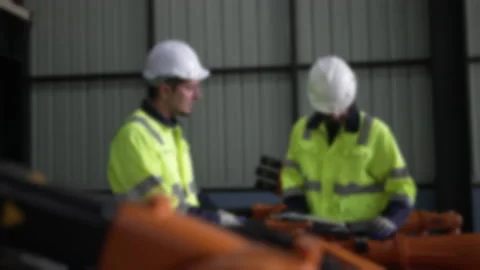 Engineer work at robotic arm factory. 스톡 동영상 239699792