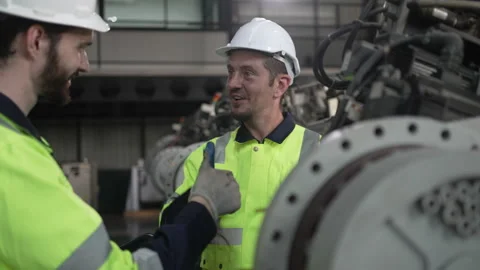 Engineer work at robotic arm factory. 스톡 동영상 244562114