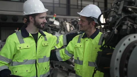 Engineer work at robotic arm factory. Stockbeeldmateriaal 244562239