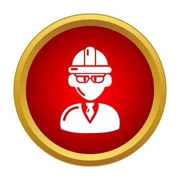 Engineer worker avatar wearing hard hat and glasses Stock Illustration
