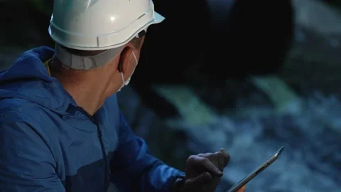 Engineer worker checking water quality of river. Wastewater treatment test Stock Footage 166056473