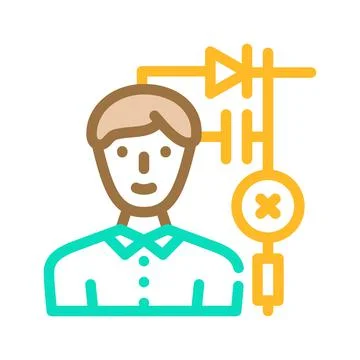 Engineer worker color icon vector illustration Illustrazione stock