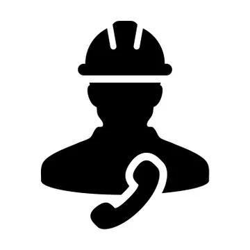 Engineer worker icon vector male Construction service person profile avatar Stock Illustration
