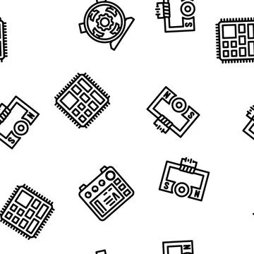 Engineer worker industry vector seamless pattern Illustrazione stock