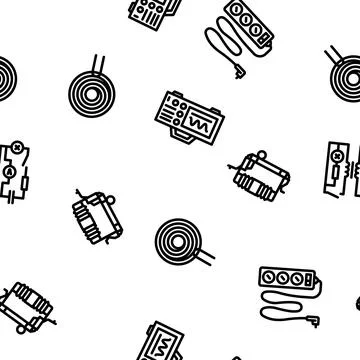 Engineer worker industry vector seamless pattern Illustrazione stock