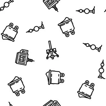 Engineer worker industry vector seamless pattern Illustrazione stock