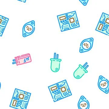 Engineer worker industry vector seamless pattern Illustrazione stock