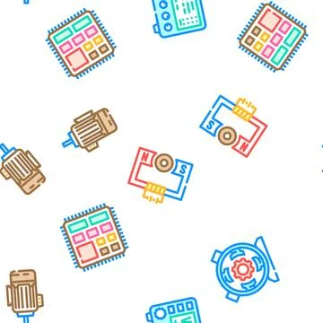 Engineer worker industry vector seamless pattern Illustrazione stock