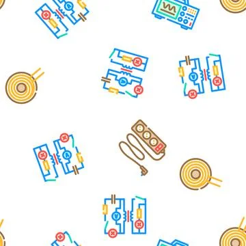 Engineer worker industry vector seamless pattern Stock Illustration