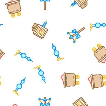 Engineer worker industry vector seamless pattern Illustrazione stock