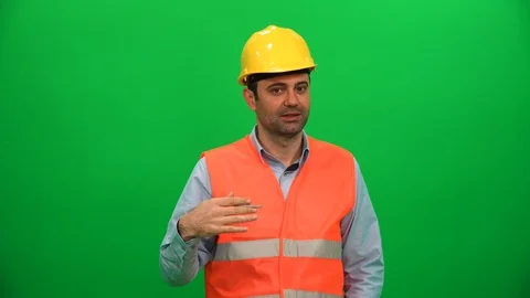 Engineer Worker Talking Presenting About Construction Stockbeeldmateriaal 88652646