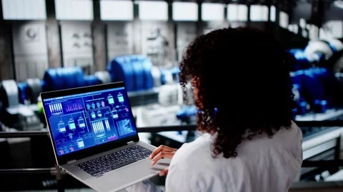 Engineer Worker Using Laptop Stock Footage 304184808