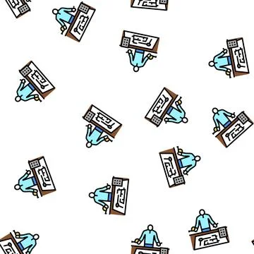 Engineer worker vector seamless pattern Illustrazione stock