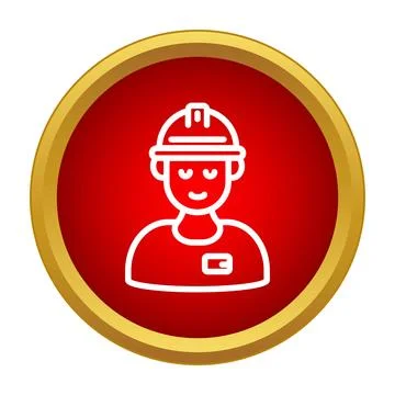 Engineer worker wearing helmet and uniform icon Stockillustratie