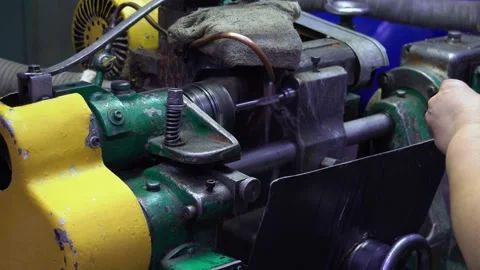 An engineer, a worker working on a milling machine. Manufacture of cutting tools Video stock 172017125