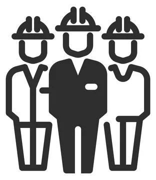 Engineer workers icon. Professional people black symbol 스톡 일러스트