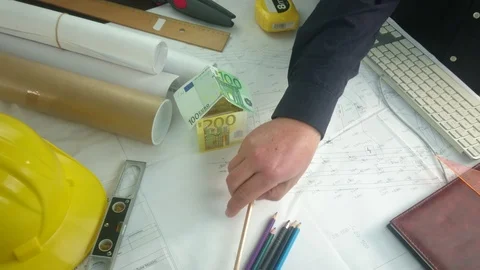 Engineer Working With Architect Construction Stock Footage 92765263