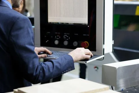Engineer working with computer Stock Photos