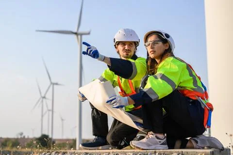 Engineer working with confident. Worker outdoor working. Mega project Stock Photos