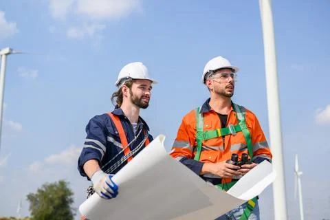 Engineer working with confident. Worker outdoor working. Mega project Stock Photos