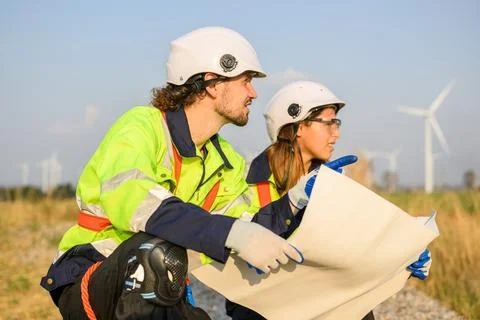 Engineer working with confident. Worker outdoor working. Mega project Foto stock