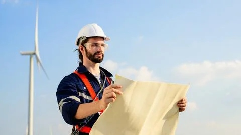 Engineer working with confident. Worker outdoor working. Mega project Stock Photos