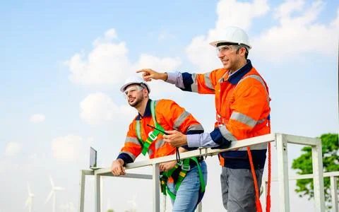 Engineer working with confident. Worker outdoor working. Mega project Foto stock