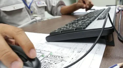 Engineer working on desk Stock Footage 20455375