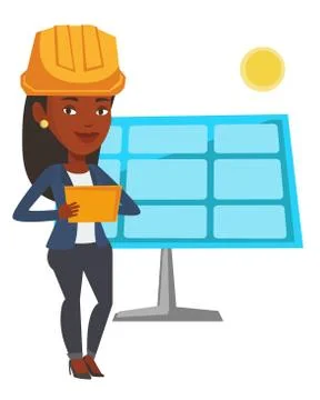 Engineer working on digital tablet Stock Illustration