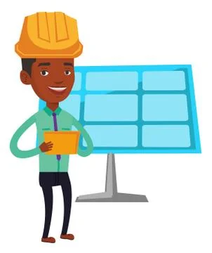 Engineer working on digital tablet Stockillustratie
