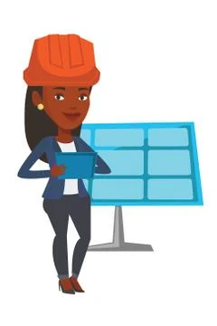 Engineer working on digital tablet Stock Illustration