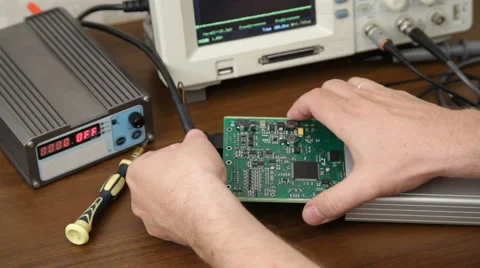 Engineer working with electronic devices Stock-Footage 65997662